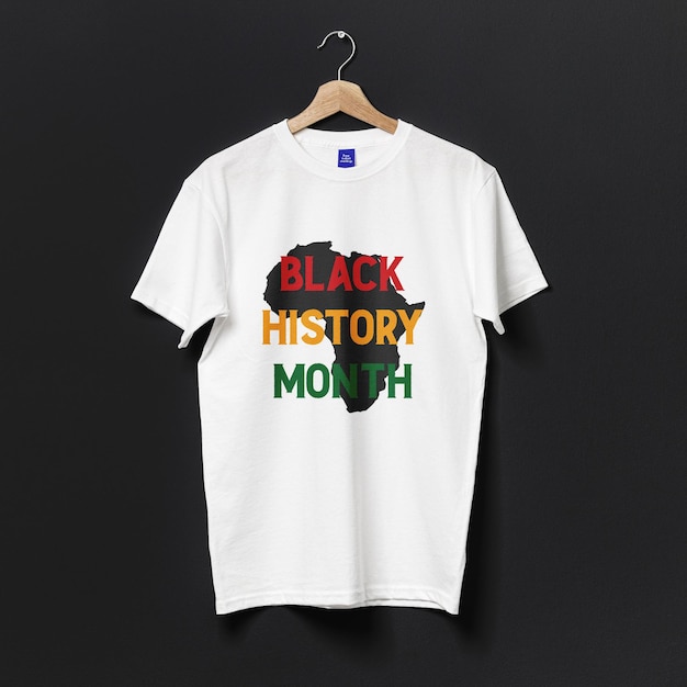 Vetor desenho de camiseta do mês da história negra