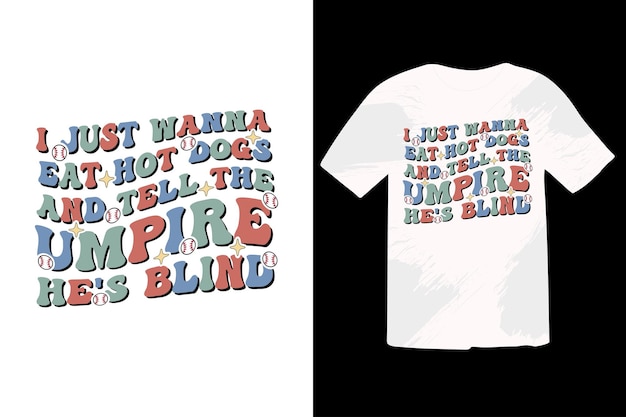Desenho de camiseta EPS de beisebol retro engraçado