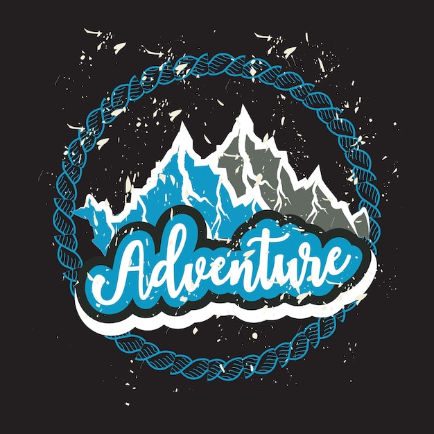Desenho de camiseta escura de aventura