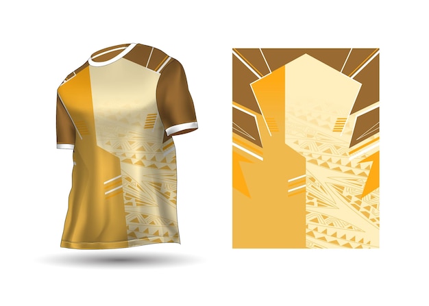 Vetor desenho de camiseta esportiva com padrão amarelo