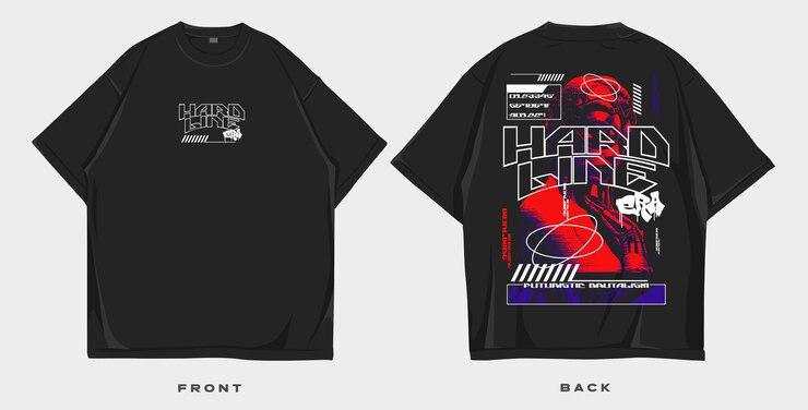 Vetor desenho de camiseta futurista de roupa de rua brutalismo.