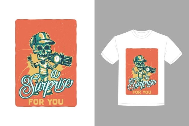 Desenho de camiseta Skull Surprise
