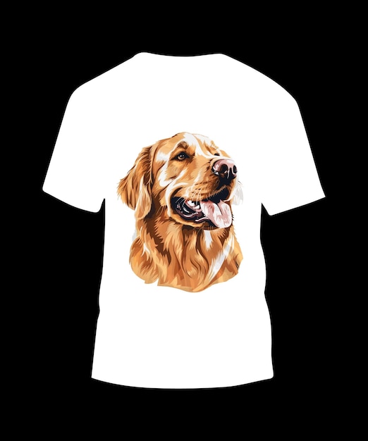 Vetor desenho de camiseta vetorial de cão golden retriever