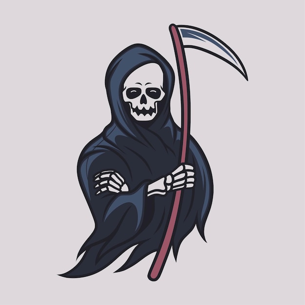 Desenho de camiseta vintage ilustração do grim reaper coll