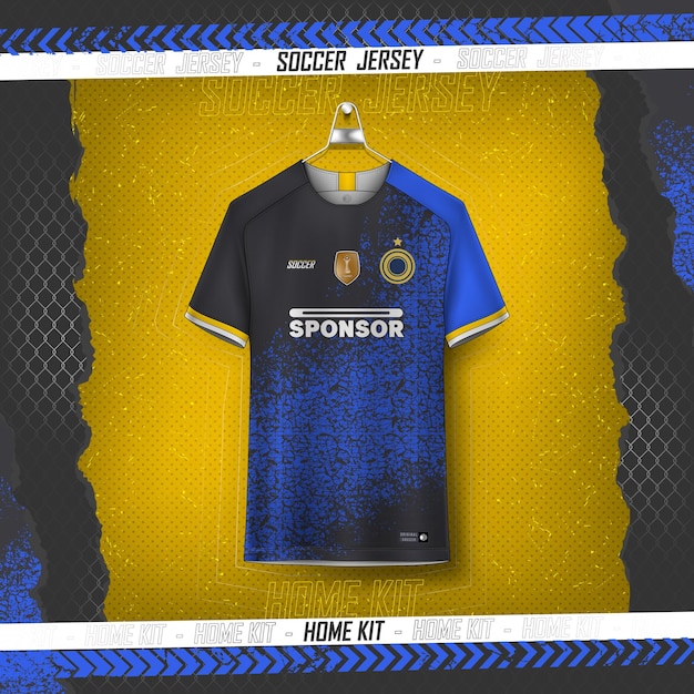 Desenho de camisola de futebol para desenho de camiseta esportiva de sublimação