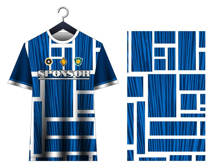 Vetor desenho de camisola de futebol uniforme de clube de futeblol modelagem de camisa de futebal desenho vetorial