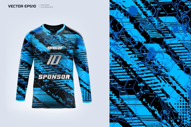 Desenho de camisola desportiva de mangas longas para corrida de motocross desenho da camisa desportiva tecido têxtil
