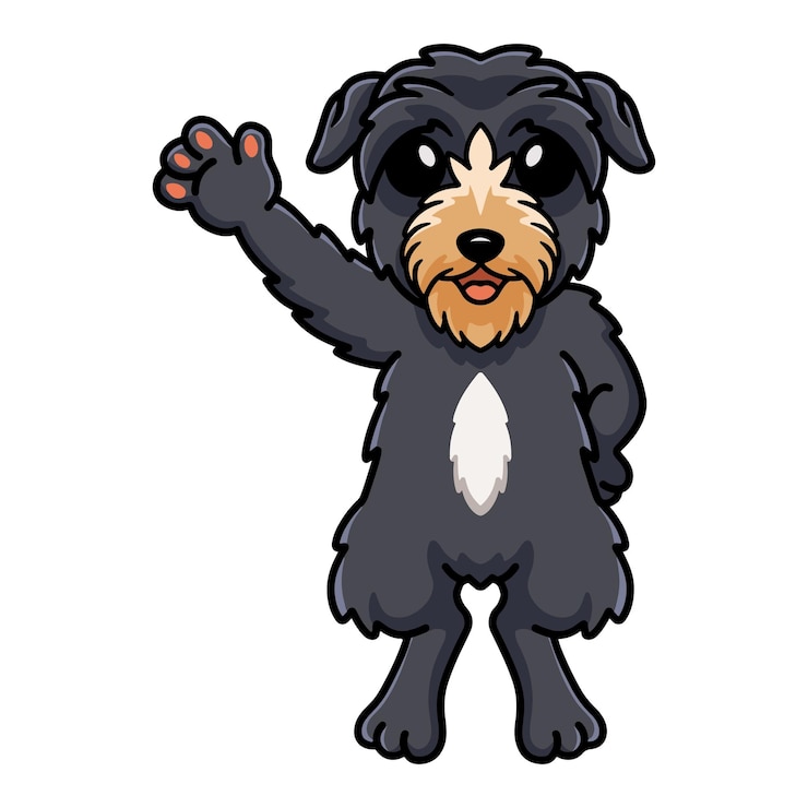 Vetor desenho de cão de caça de veado bonito acenando a mão