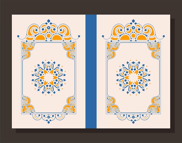 Vetor desenho de capa de livro ornamental colorido