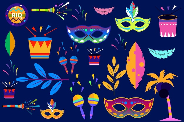 Desenho de carnaval do Brasil para festa de celebração