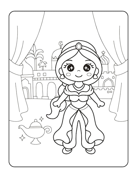 Desenhos para colorir de desenho de uma linda princesa para