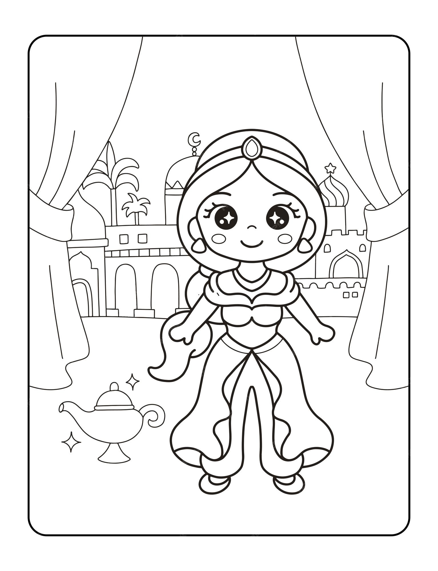 Desenhos para colorir de desenho de uma princesa de boneca para colorir  