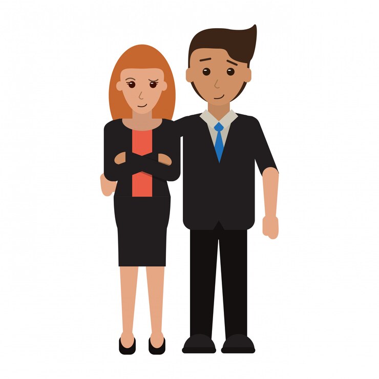 Vetor desenho de casal executivo