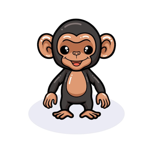 Desenho de chimpanzé bebê fofo em pé