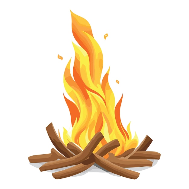 Desenho de clipart de fogueira vetorial