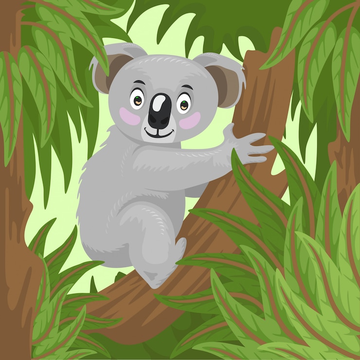 Vetor desenho de coala no quintal