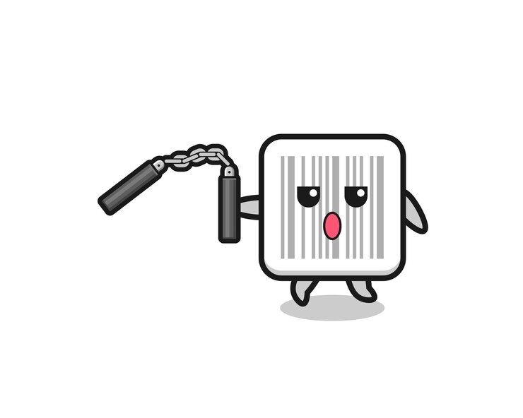 Vetor desenho de código de barras usando nunchaku