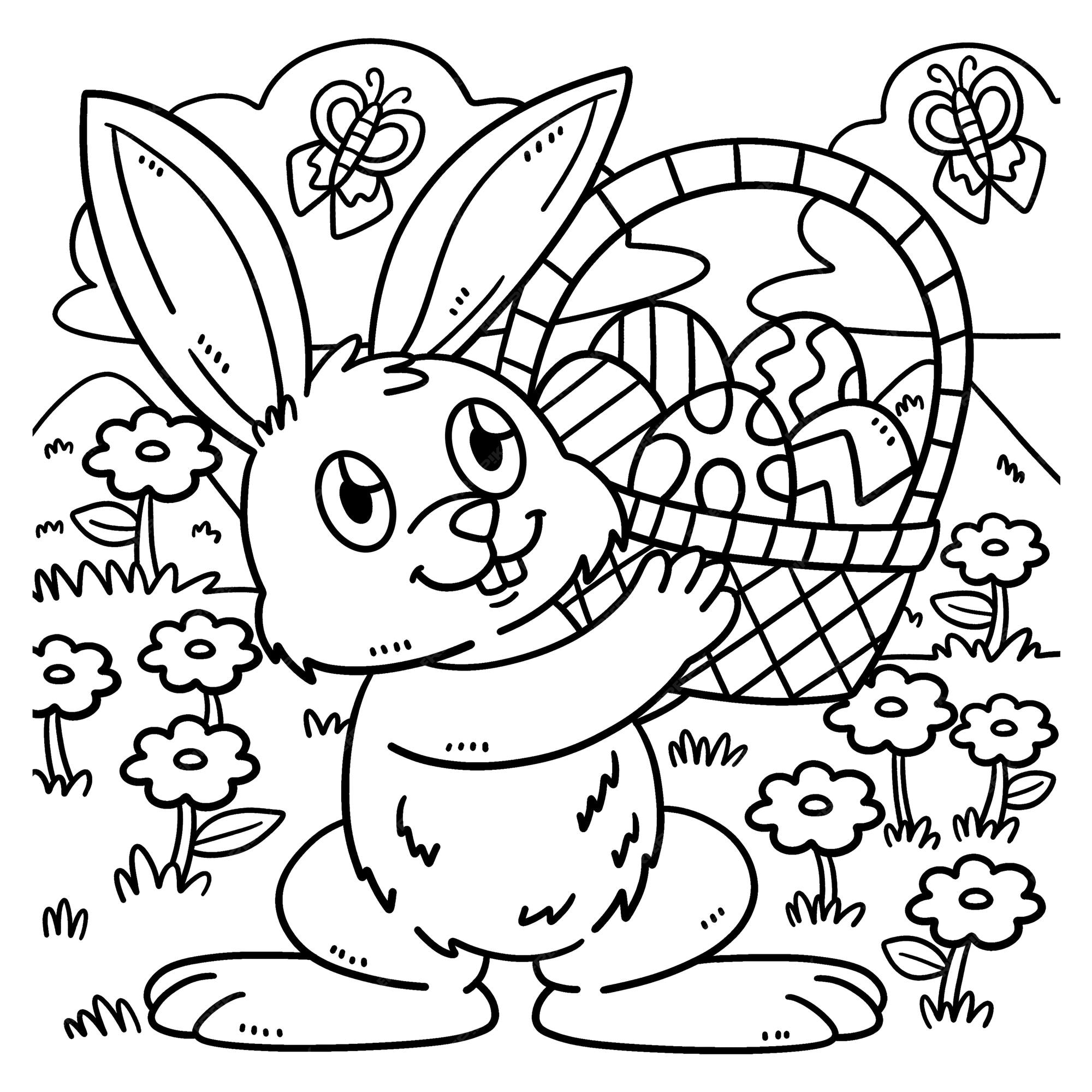 97 desenhos de coelho da Páscoa para colorir