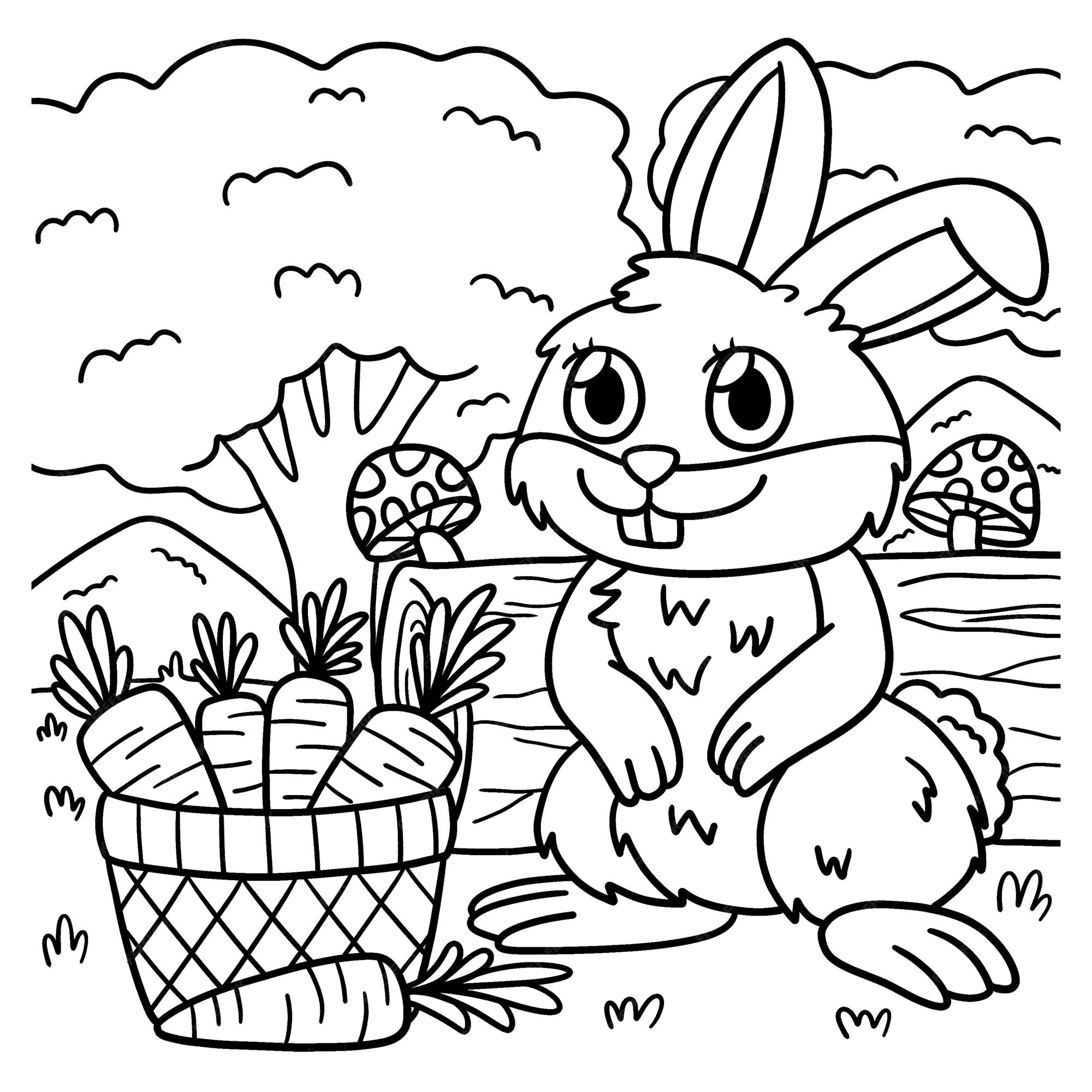 40 Desenhos de Coelhos para Colorir, Pintar e Imprimir - Online