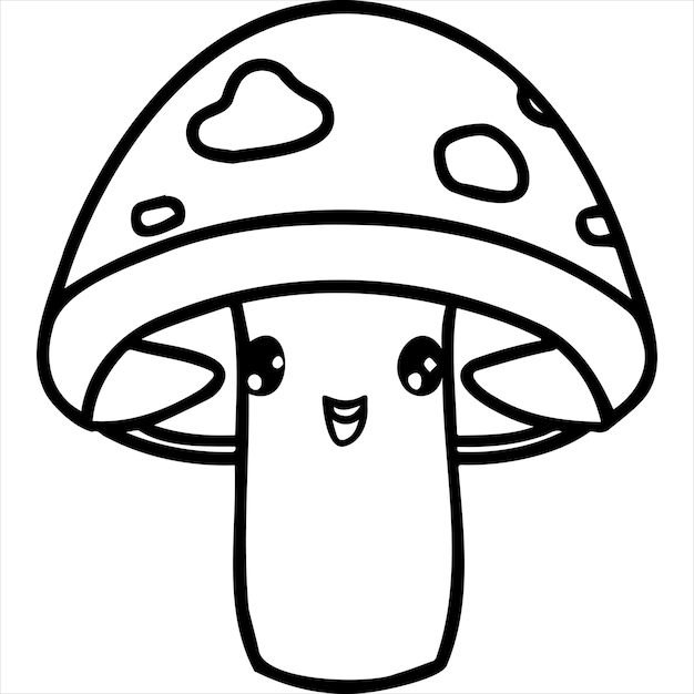 Cogumelo kawaii para colorir - Imprimir Desenhos