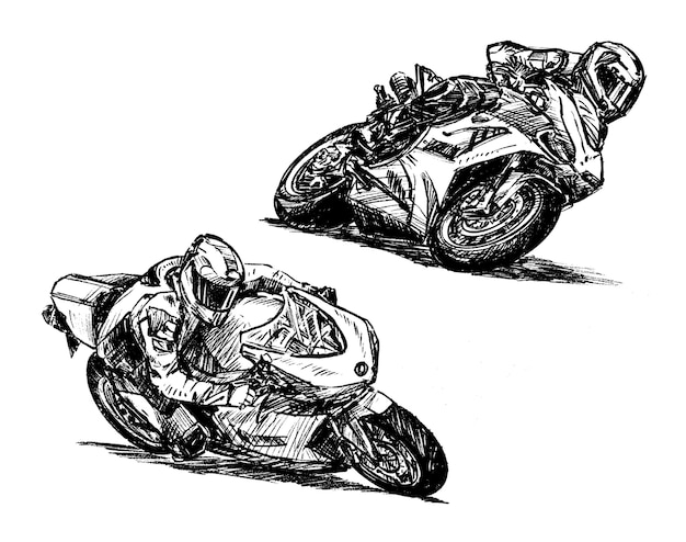 Desenho de coleção de corrida de moto