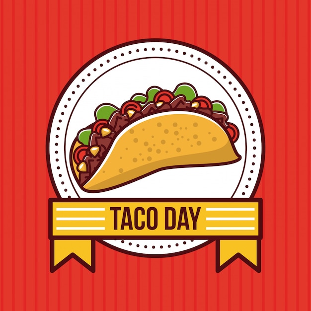 Desenho de comida mexicana de dia de taco