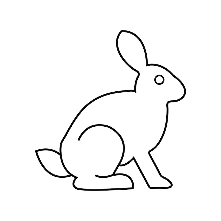 Vetor desenho de contorno de coelho vetor desenho de desenho de personagem de animal de coelho ou coelho para página de livro de colorir