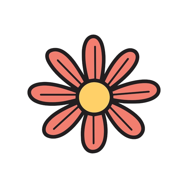 Desenho de contorno de margarida comum Clipart de abelha Ilustração vetorial de flor de margarida em preto e branco