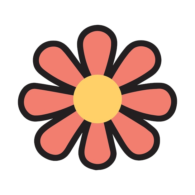 Desenho de contorno de margarida comum Clipart de abelha Ilustração vetorial de flor de margarida em preto e branco