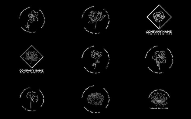 Desenho de contorno Vetores Fundo do ícone da flor Padrão floral do logotipo da rosa Fotos buquê clipart