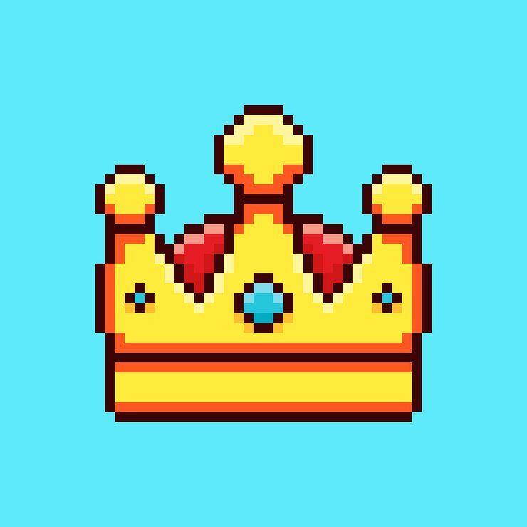 Vetor desenho de coroa de estilo pixel art