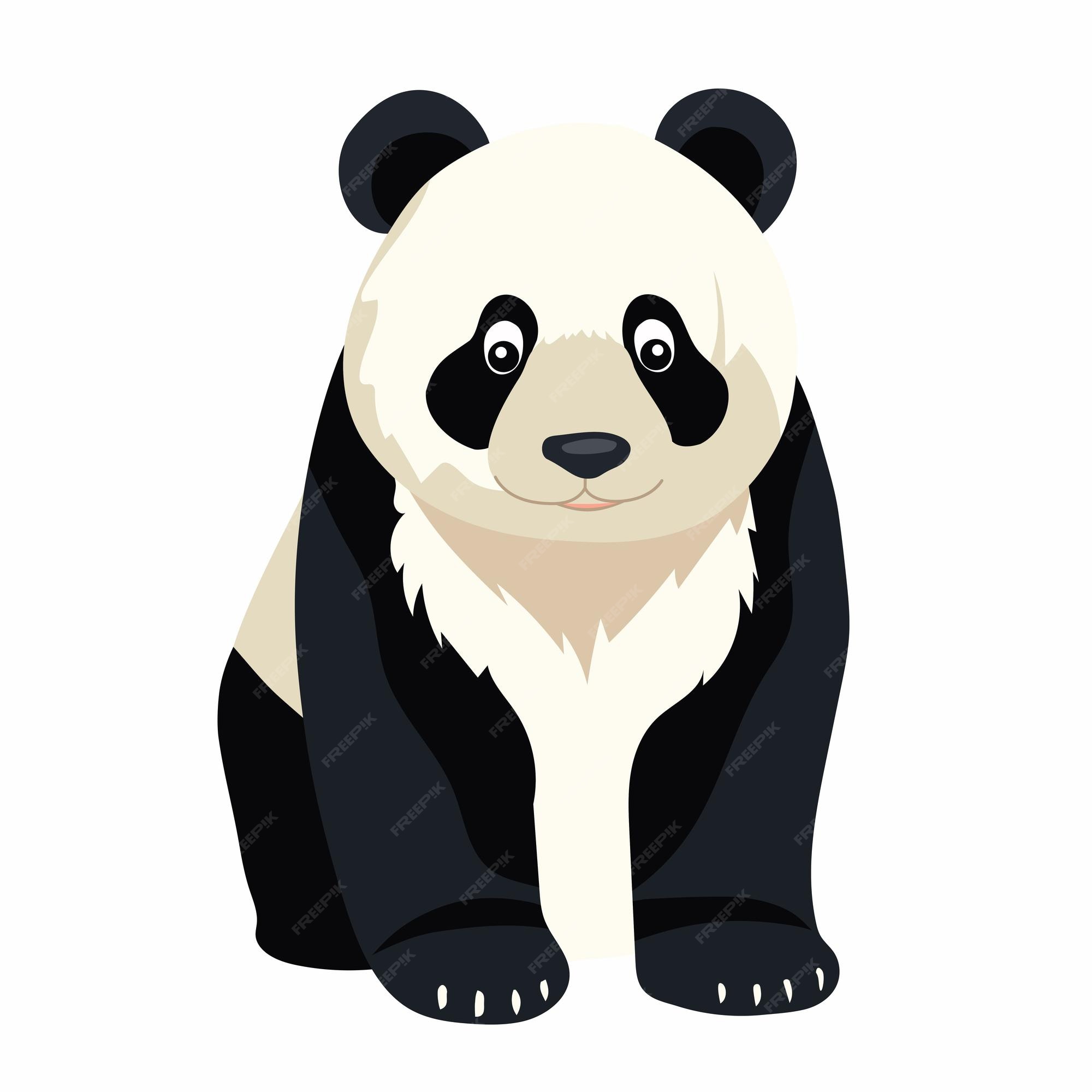 Desenho de corpo inteiro de panda gigante ícone de urso de panda