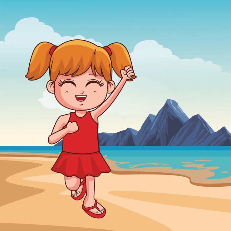 Vetor desenho de crianças de verão