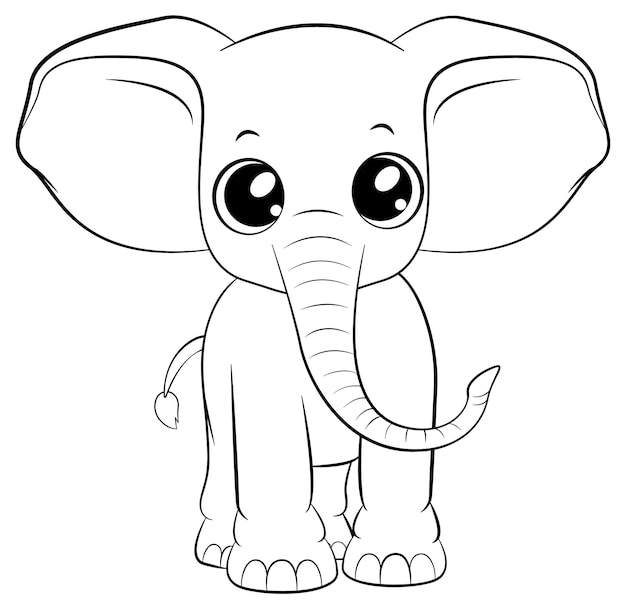 Desenho de desenho animado de elefante Doodle