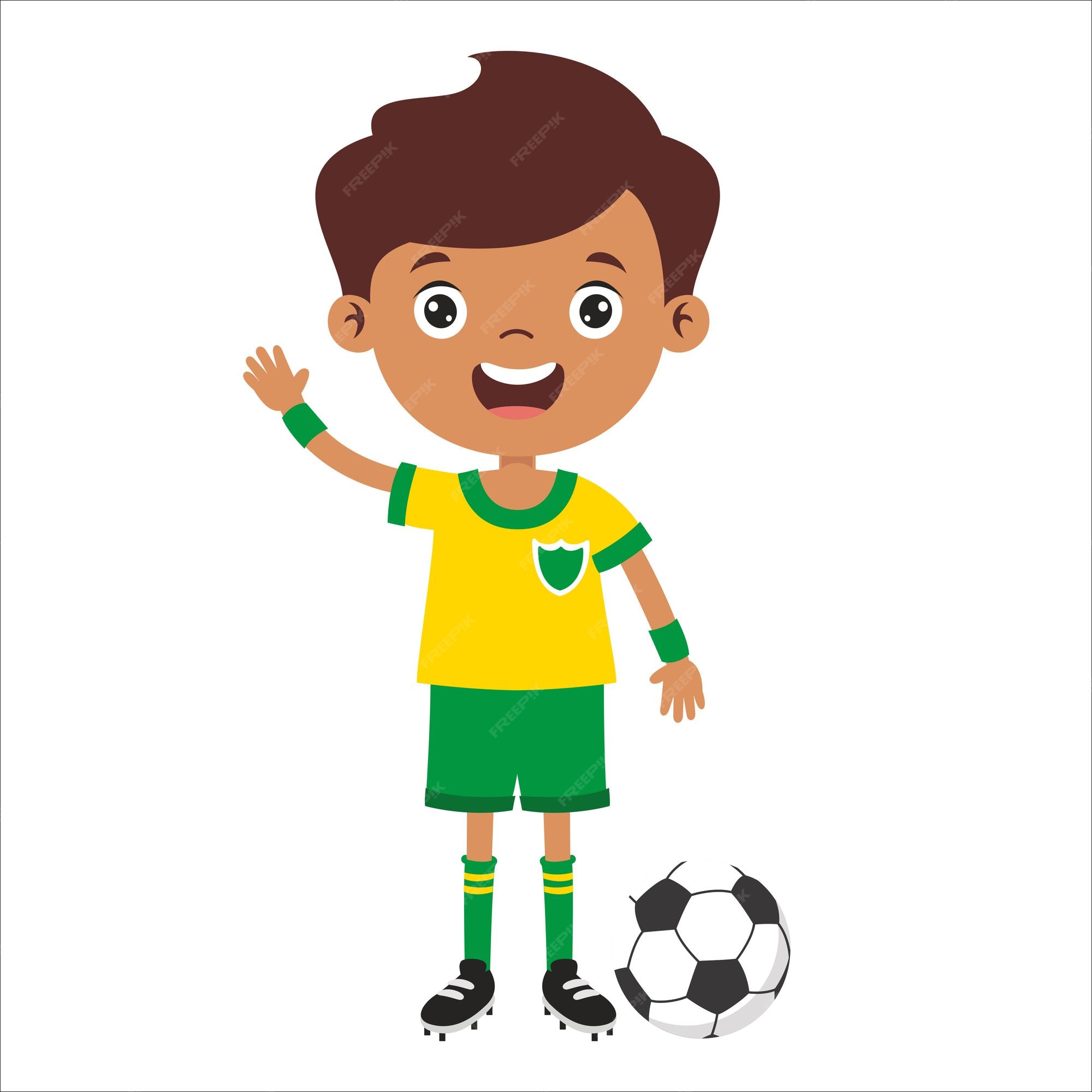 Desenho de desenho animado de um jogador de futebol