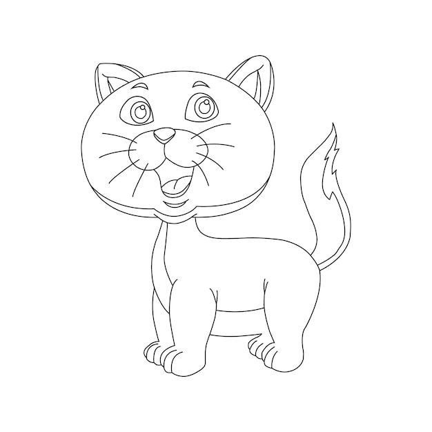 Desenho de desenho de gatinho para colorir para crianças