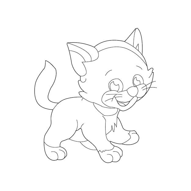 Desenho de desenho de gatinho para colorir para crianças