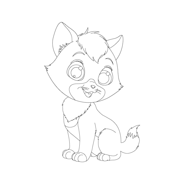 Desenho de desenho de gatinho para colorir para crianças