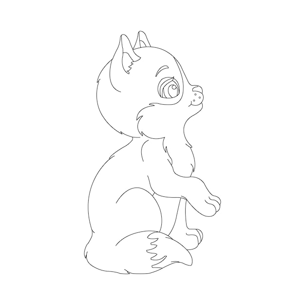 Desenho de desenho de gatinho para colorir para crianças