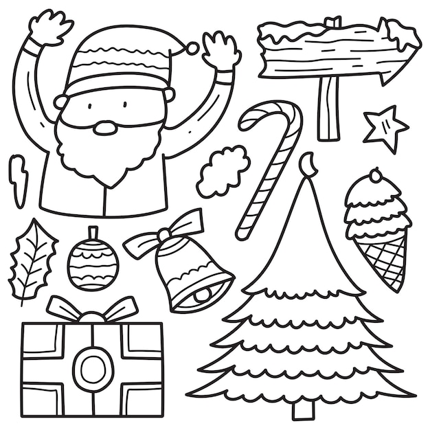 Desenho de desenho para colorir desenho de desenho de natal desenhado à mão