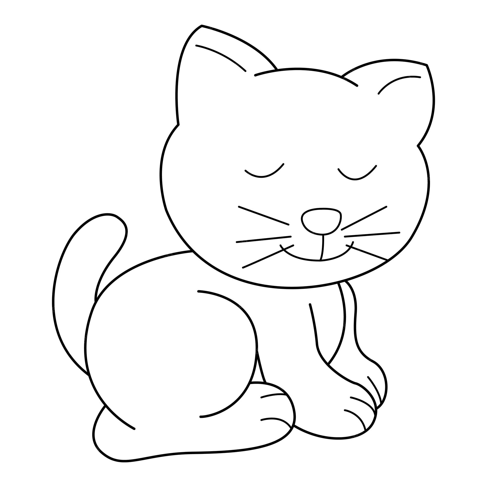 gato de contorno de ilustração de linha simples, ilustração vetorial de  desenho de mão animal 14020290 Vetor no Vecteezy