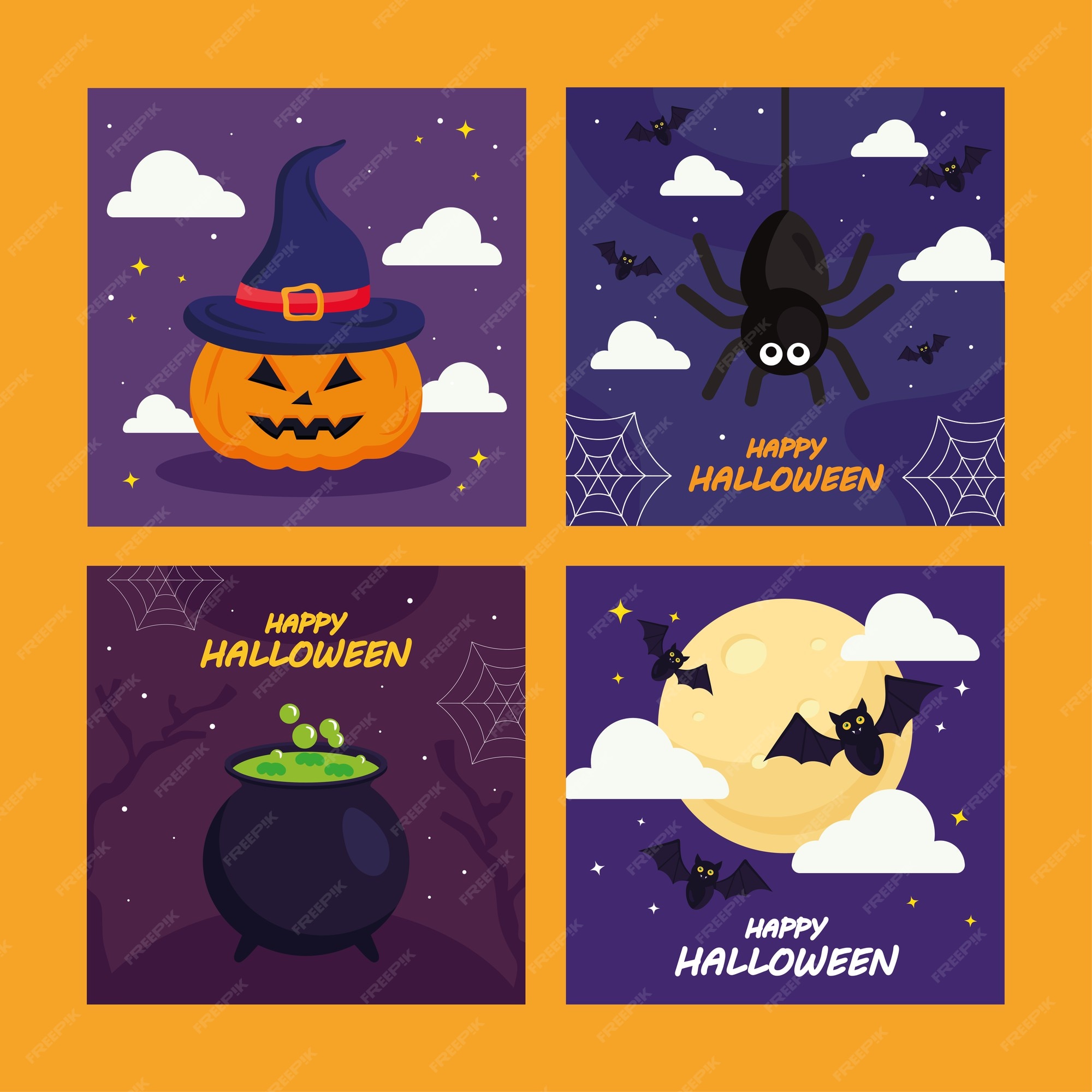 Halloween Abóbora Espantalho Grave Aranha Ilustração Engraçado Mão Desenhar  Royalty Free SVG, Cliparts, Vetores, e Ilustrações Stock. Image 15465991