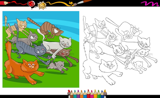 Desenho de desenhos animados de gatos para gatos