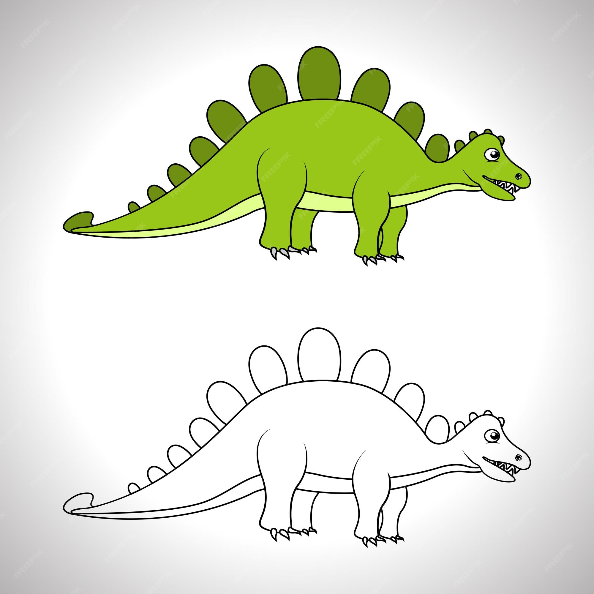 Teste Padrão Colorido E Preto E Branco Para Colorir Ilustração Do Dinossauro  Bonito Ilustração do Vetor - Ilustração de estudo, animal: 116785558