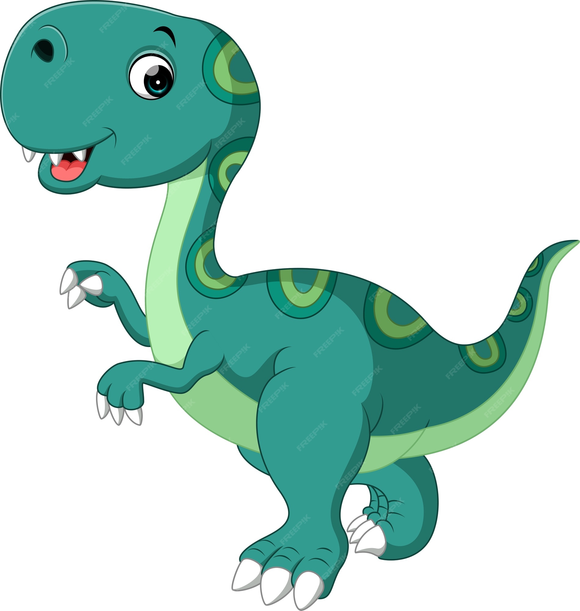 dinossauro verde bonito em estilo cartoon. ilustração vetorial isolada em  um fundo branco. 2251456 Vetor no Vecteezy