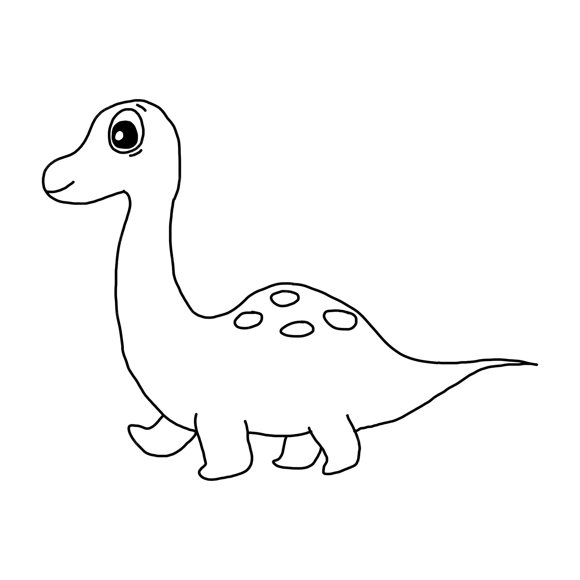 Desenho de Dinossauro Fofo para Colorir Royalty Free Stock SVG
