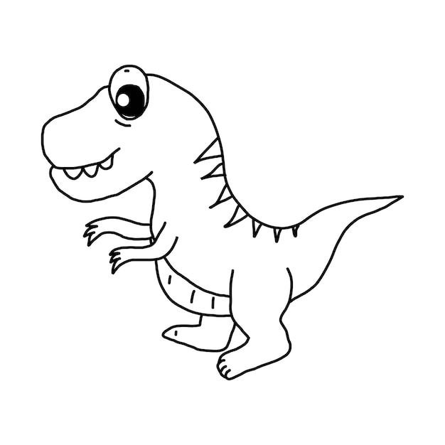 Desenho de dinossauro fofo para colorir