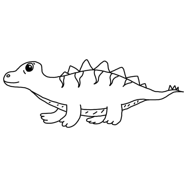 Desenho de Dinossauro Fofo para Colorir Royalty Free Stock SVG