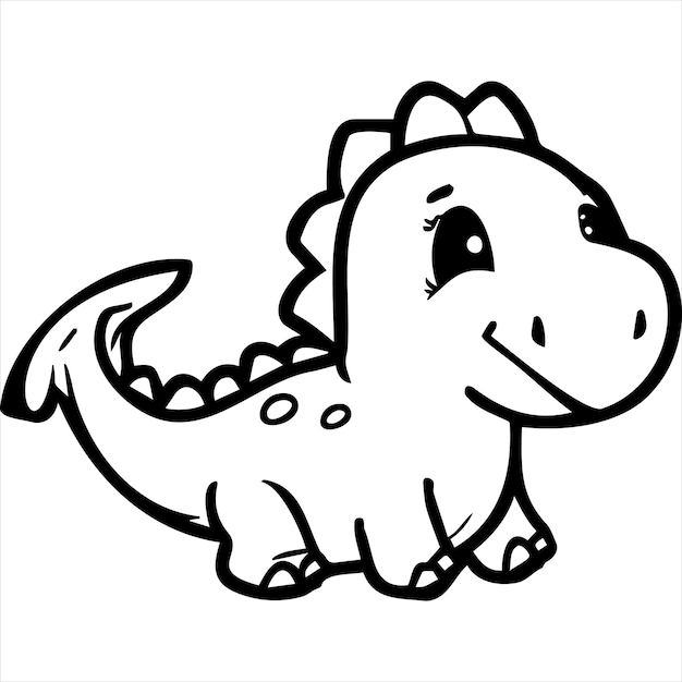 Desenho de dinossauro kawaii para colorir