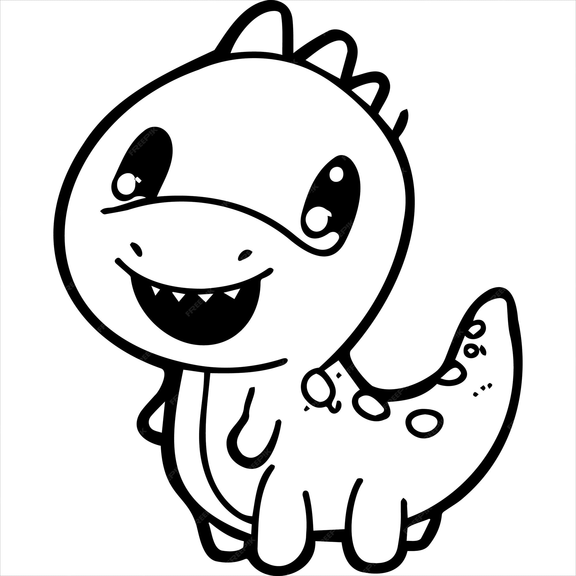 Como Desenhar um Dinossauro Kawaii,, How to Draw a Dinosaur